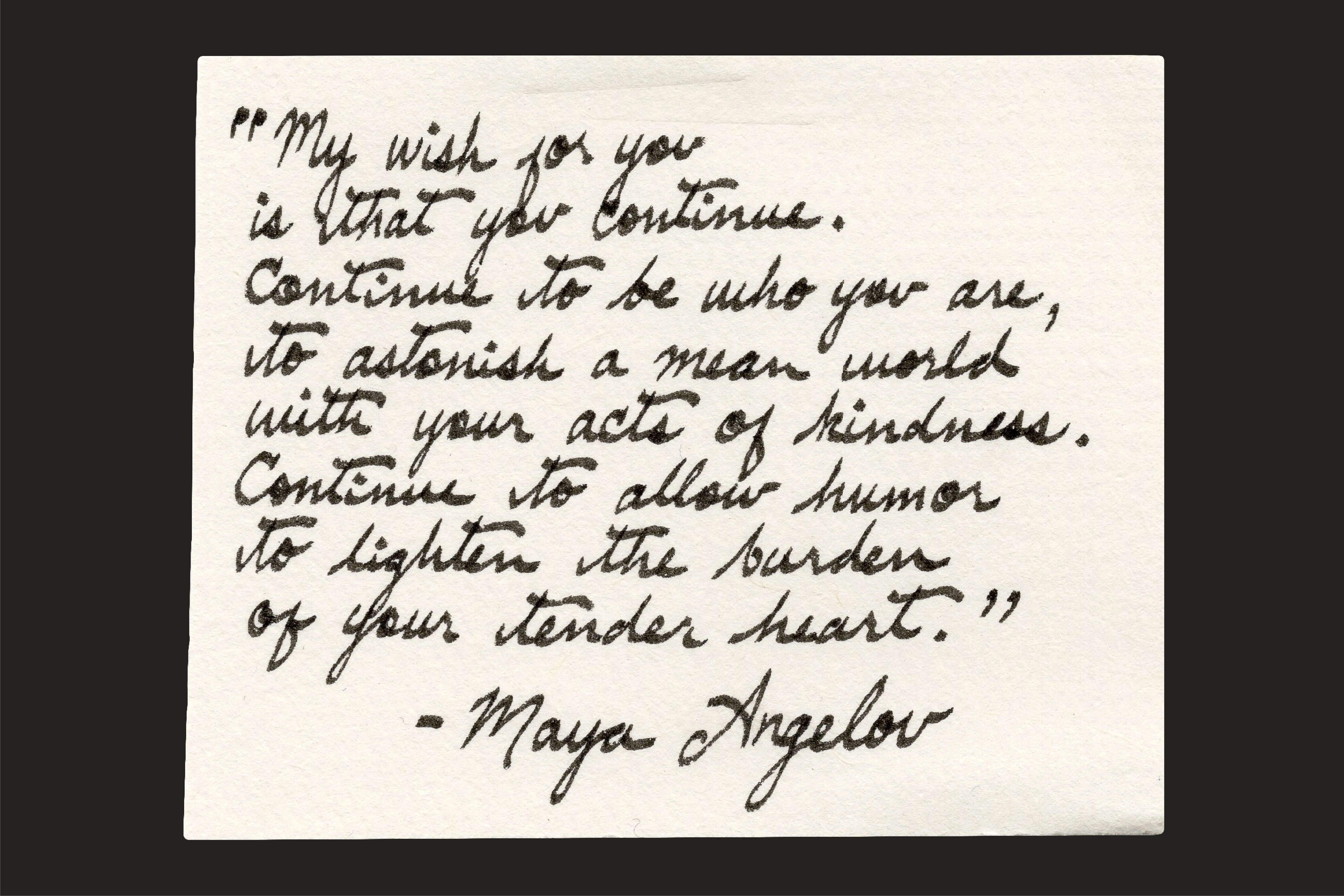 Client&rsquo;s original calligraphy handwriting